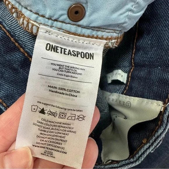 NWT One Teaspoon Mr. Classic Button Fly Straight Leg Jeans Md Wash Size 28 - Picture 8 of 10